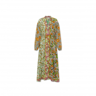 ALÉMAIS ORANGE BLOSSOM SPLICED MIDI DRESS 6376D